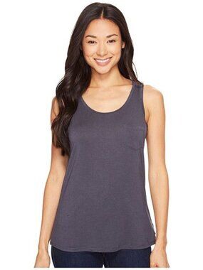 Prana Foundation Dark Gray Semi-Sheer Scoop Neck Tank Top